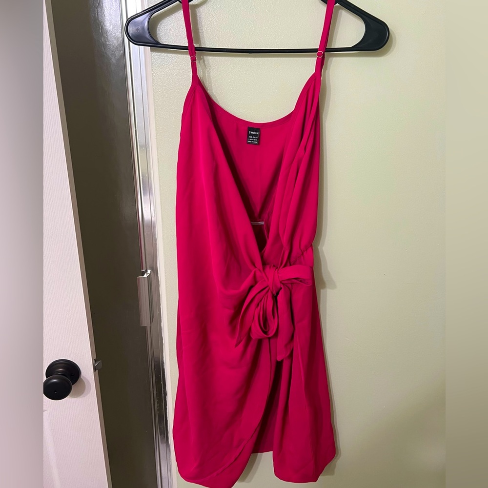 Pink wrap dress